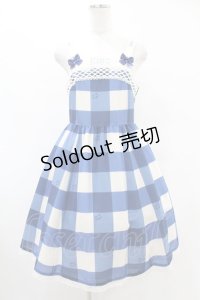 Melody BasKet / Melody Block Checkジャンパースカート M ブルー H-25-07-11-1024-LO-OP-KB-ZH