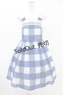画像1: Melody BasKet / Melody Block Checkジャンパースカート M ブルー H-25-07-11-1024-LO-OP-KB-ZH