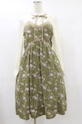 axes femme / ビスチェ切替バラ柄ワンピース M グリーン H-25-07-11-068-AX-OP-NS-ZH