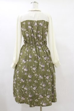 画像2: axes femme / ビスチェ切替バラ柄ワンピース M グリーン H-25-07-11-068-AX-OP-NS-ZH