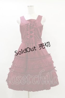 画像1: metamorphose / 共フリル編み上げジャンパースカート（2006年） Free ワイン H-25-07-11-073-ME-OP-NS-ZH