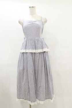 画像1: Fi.n.t / ギンガムチェックティアードキャミワンピース Free L/GY×WH H-25-07-11-081-CA-OP-NS-ZH
