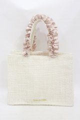 Maison de FLEUR / ツイードフリルハンドルスクエアトートSバッグ  ピンク H-25-07-11-016-LO-BG-NS-ZH