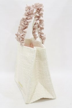 画像2: Maison de FLEUR / ツイードフリルハンドルスクエアトートSバッグ  ピンク H-25-07-11-016-LO-BG-NS-ZH