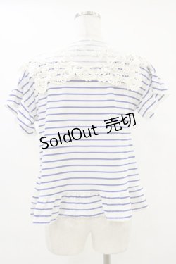画像2: axes femme / セーラーボーダートップス M オフ/ブルー H-25-07-11-019-AX-TO-YZ-ZH