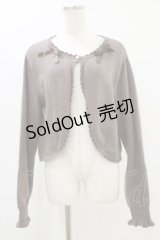 m petit by misako / リボンニットボレロ L チャコール H-25-07-11-029-LO-TO-NS-ZH