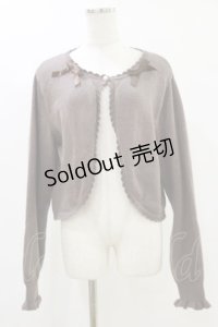 m petit by misako / リボンニットボレロ L チャコール H-25-07-11-029-LO-TO-NS-ZH