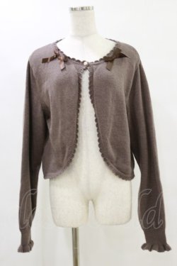 画像1: m petit by misako / リボンニットボレロ L チャコール H-25-07-11-029-LO-TO-NS-ZH