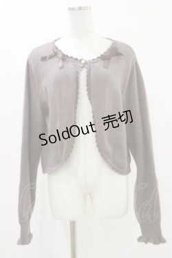 画像1: m petit by misako / リボンニットボレロ L チャコール H-25-07-11-029-LO-TO-NS-ZH