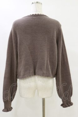 画像2: m petit by misako / リボンニットボレロ L チャコール H-25-07-11-029-LO-TO-NS-ZH