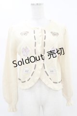 axes femme kawaii / Rosy Bearニットカーデ M 生成り H-25-07-11-031-AX-TO-NS-ZH