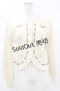 axes femme kawaii / Rosy Bearニットカーデ M 生成り H-25-07-11-031-AX-TO-NS-ZH