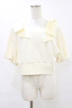 画像1: F&A / ショルダーシアーリボンオフショルトップス Free IVORY H-25-07-11-032-LO-TO-NS-ZH