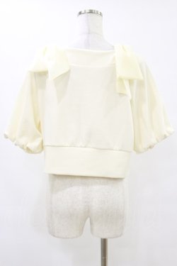 画像2: F&A / ショルダーシアーリボンオフショルトップス Free IVORY H-25-07-11-032-LO-TO-NS-ZH