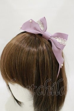 画像1: Innocent World / トーションレースとパールのカチューシャ  ラベンダー H-25-07-11-006-IW-AC-NS-ZH