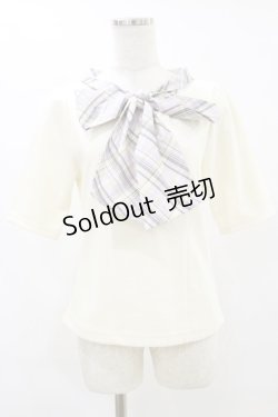 画像1: an another angelus / チェックリボンタイカットトップス Free LAV×WH H-25-07-11-035-CA-TO-NS-ZH