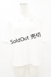Fi.n.t / リトルローズ刺繍カットワーク衿ブラウス Free WHITE×BL H-25-07-11-036-CA-BL-NS-ZH