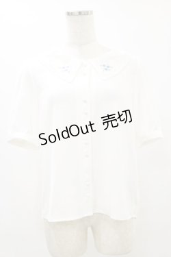 画像1: Fi.n.t / リトルローズ刺繍カットワーク衿ブラウス Free WHITE×BL H-25-07-11-036-CA-BL-NS-ZH