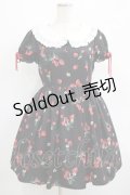 Ank Rouge / StrawberryBouquetワンピース M ブラック H-25-07-12-024-CA-OP-NS-ZH