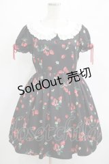 Ank Rouge / StrawberryBouquetワンピース M ブラック H-25-07-12-024-CA-OP-NS-ZH