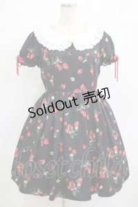 Ank Rouge / StrawberryBouquetワンピース M ブラック H-25-07-12-024-CA-OP-NS-ZH