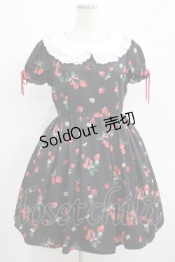 画像1: Ank Rouge / StrawberryBouquetワンピース M ブラック H-25-07-12-024-CA-OP-NS-ZH