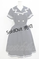 axes femme POETIQUE / ダブル釦セーラーワンピース M ネイビー H-25-07-12-025-AX-OP-NS-ZH