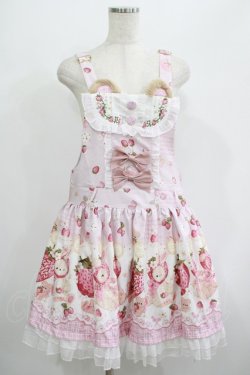 画像1: To Alice / StrawberryAnimalサロペットスカート M ピンク H-25-07-12-029-LO-OP-NS-ZH