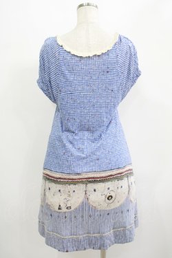 画像3: Cherir la femme / オリプリワンピース M ブルー H-25-07-12-032-LO-OP-NS-ZH