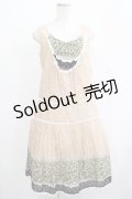 Cherir la femme / オリプリワンピース M ベージュ H-25-07-12-033-LO-OP-NS-ZH