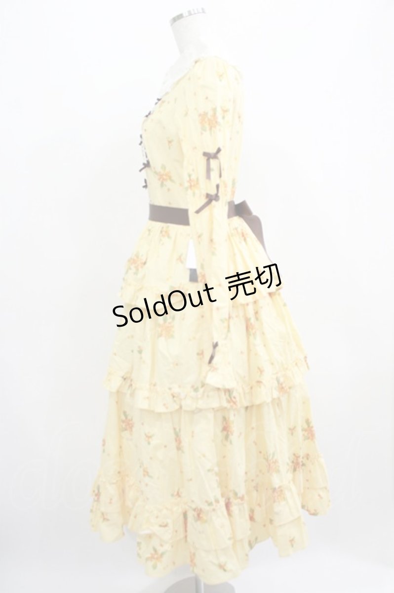 画像2: Innocent World / 金木犀ドレス L イエロー×生成/Yellow×Beige H-25-07-12-004-IW-OP-NS-ZH (2)