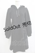 axes femme POETIQUE / レースアップパーカーワンピース M ブラック H-25-07-12-035-AX-OP-NS-ZH