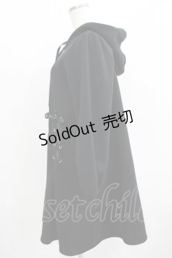 画像2: axes femme POETIQUE / レースアップパーカーワンピース M ブラック H-25-07-12-035-AX-OP-NS-ZH