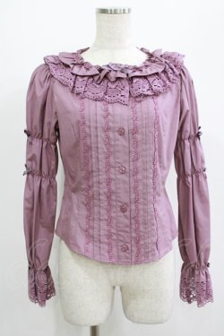 画像1: Innocent World / トーションレースラウンドネックブラウス M アンティークローズ H-25-07-12-041-IW-BL-NS-ZH