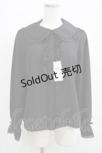 m petit by misako / AM マルエリフリルブラウス M ブラック H-25-07-12-043-LO-BL-NS-ZH