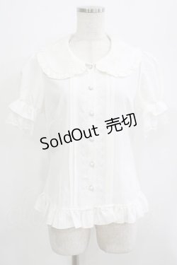 画像1: Lolitime（海外ロリータブランド） / 刺繍衿ブラウス M オフ H-25-07-12-044-GO-BL-NS-ZH