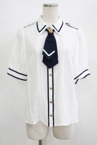 Amavel / リボン&ネクタイシャツブラウス Free オフ/ネイビー H-25-07-12-046-CA-BL-NS-ZH