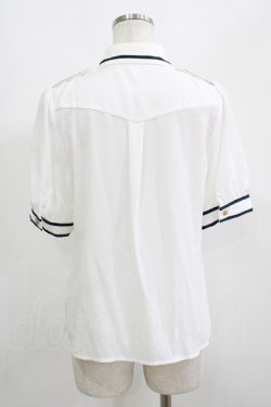 画像3: Amavel / リボン&ネクタイシャツブラウス Free オフ/ネイビー H-25-07-12-046-CA-BL-NS-ZH