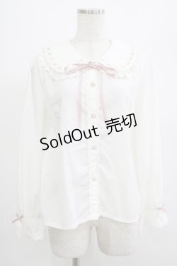 画像1: axes femme kawaii / はしごレースブラウス M オフ/ピンク H-25-07-12-048-AX-BL-NS-ZH
