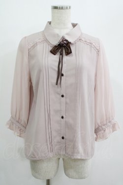 画像1: axes femme / バラモチーフブラウス M ピンク H-25-07-12-049-AX-BL-NS-ZH