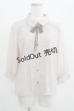 画像1: axes femme / バラモチーフブラウス M ピンク H-25-07-12-049-AX-BL-NS-ZH