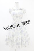 Millefleurs / ダブルボイル薔薇プリントワンピース  アイボリー H-25-07-12-1036-EL-OP-KB-ZH