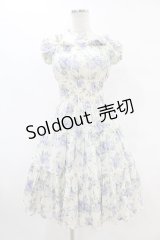 Millefleurs / ダブルボイル薔薇プリントワンピース  アイボリー H-25-07-12-1036-EL-OP-KB-ZH