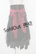 Ozz oneste / コルセットベルト付レイヤードイレギュラースカート  黒×赤 H-25-07-12-1041-OO-SK-KB-ZH