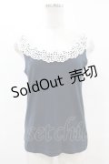 Emily Temple cute / カットワークレースノースリーブカットソー  ネイビー H-25-07-12-1042-ET-TO-KB-ZH