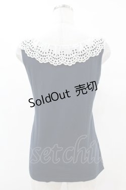 画像2: Emily Temple cute / カットワークレースノースリーブカットソー  ネイビー H-25-07-12-1042-ET-TO-KB-ZH