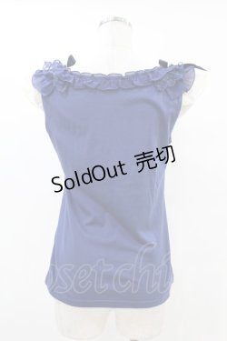 画像2: Emily Temple cute / リボンフリルノースリーブカットソー  ブルー H-25-07-12-1043-ET-TO-KB-ZH