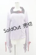 gouk / 着物袖カットソー  パープル H-25-07-12-1048-GO-TO-KB-ZH