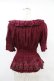 画像2: Sheglit / ユリシスローズ刺繍シャーリングブラウス  ボルドー H-25-07-12-1049-EL-BL-KB-ZH (2)