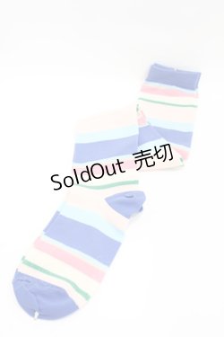 画像1: Emily Temple cute / マルチボーダーニーソックス   H-25-07-12-1008-ET-ZA-KB-ZH